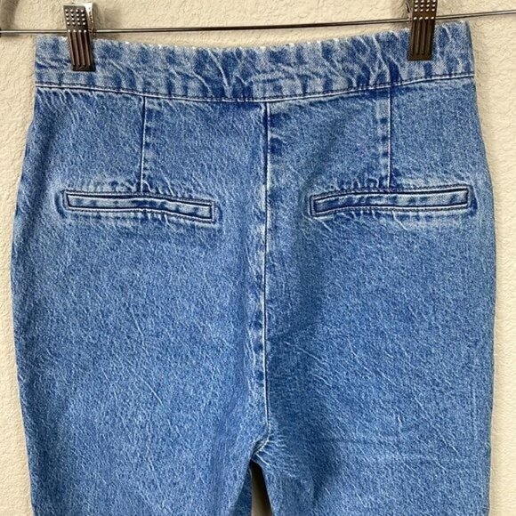 Zara High Rise Sailor Button Slant Pocket Jeans Vintage Wash Straight Leg Sz S - Picture 10 of 14